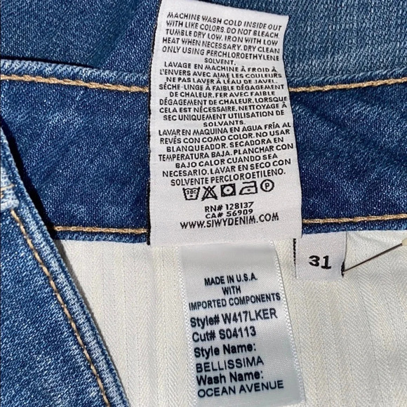 SIWY Bellissima Ankle Flare Jean/Ocean Ave. NEW - Size 31 - Picture 11 of 11